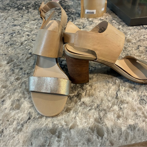 Franco Sarto Nude 3.5 Wood Block Heel Sandals - Picture 1 of 7